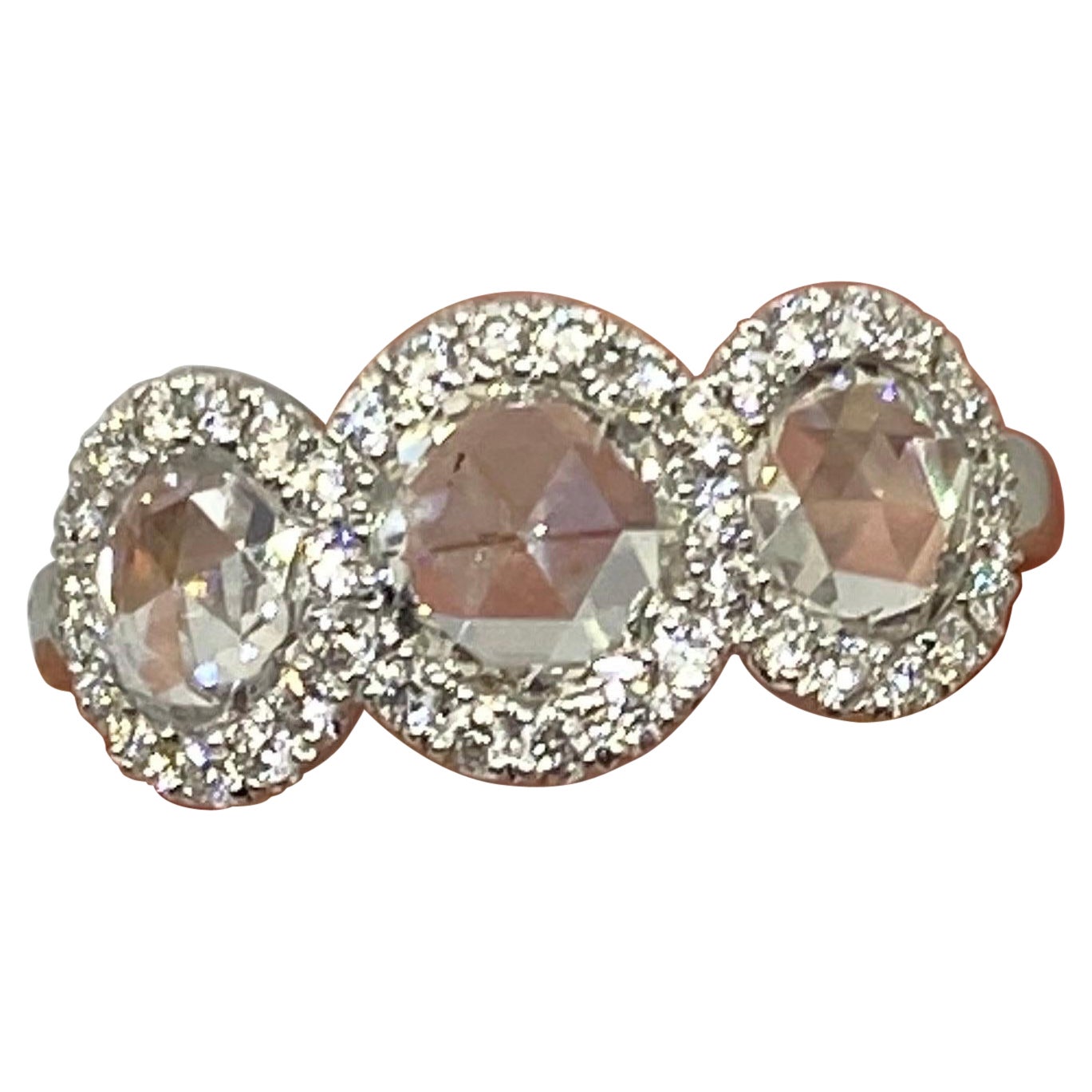 18K Rose Cut Diamond Ring For Sale