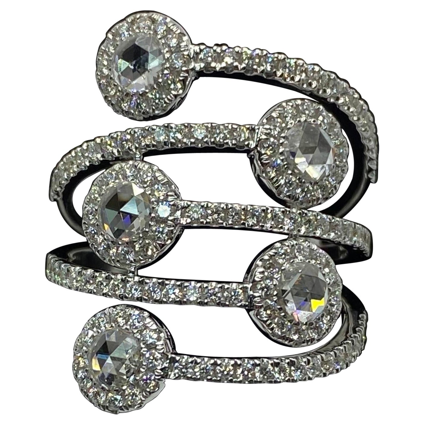 18k Rose Cut Diamond Ring For Sale