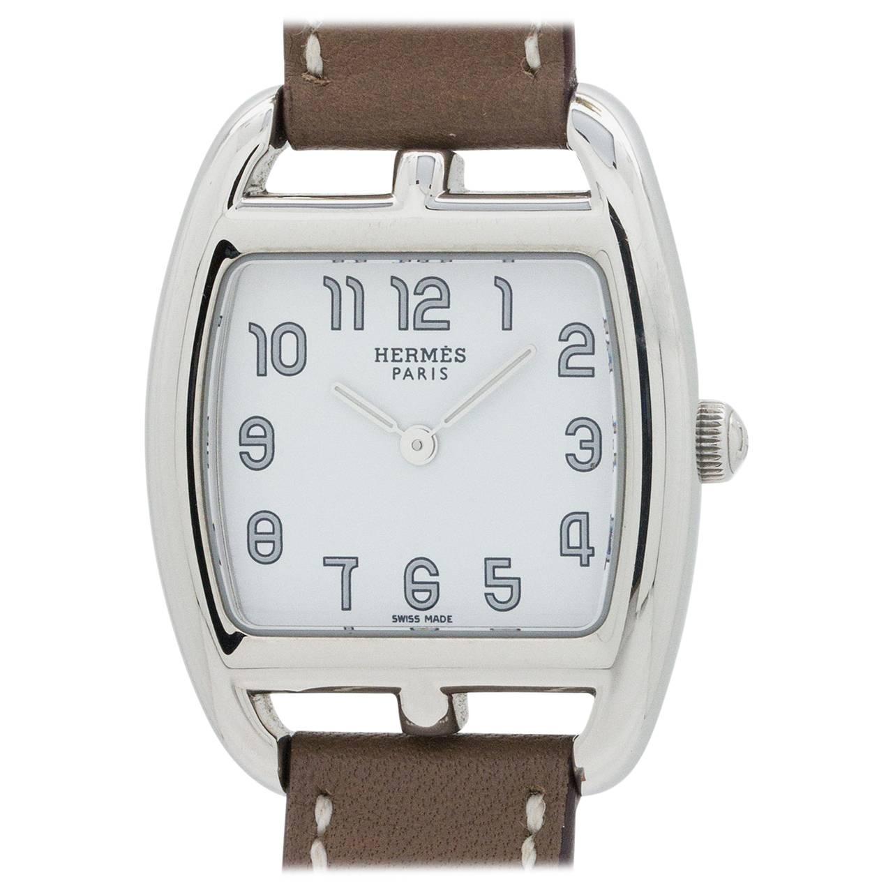 Hermes Lady's Stainless Steel Cape Cod Quartz Wristwatch