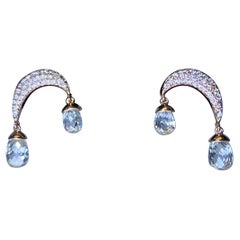 Boucles d'oreilles en diamants briolette 18 carats 