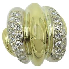 Italian Diamond Pave Gold Dome Ring