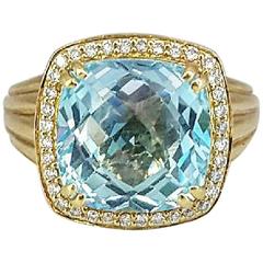 Charles Krypell Blue Topaz Gold Ring