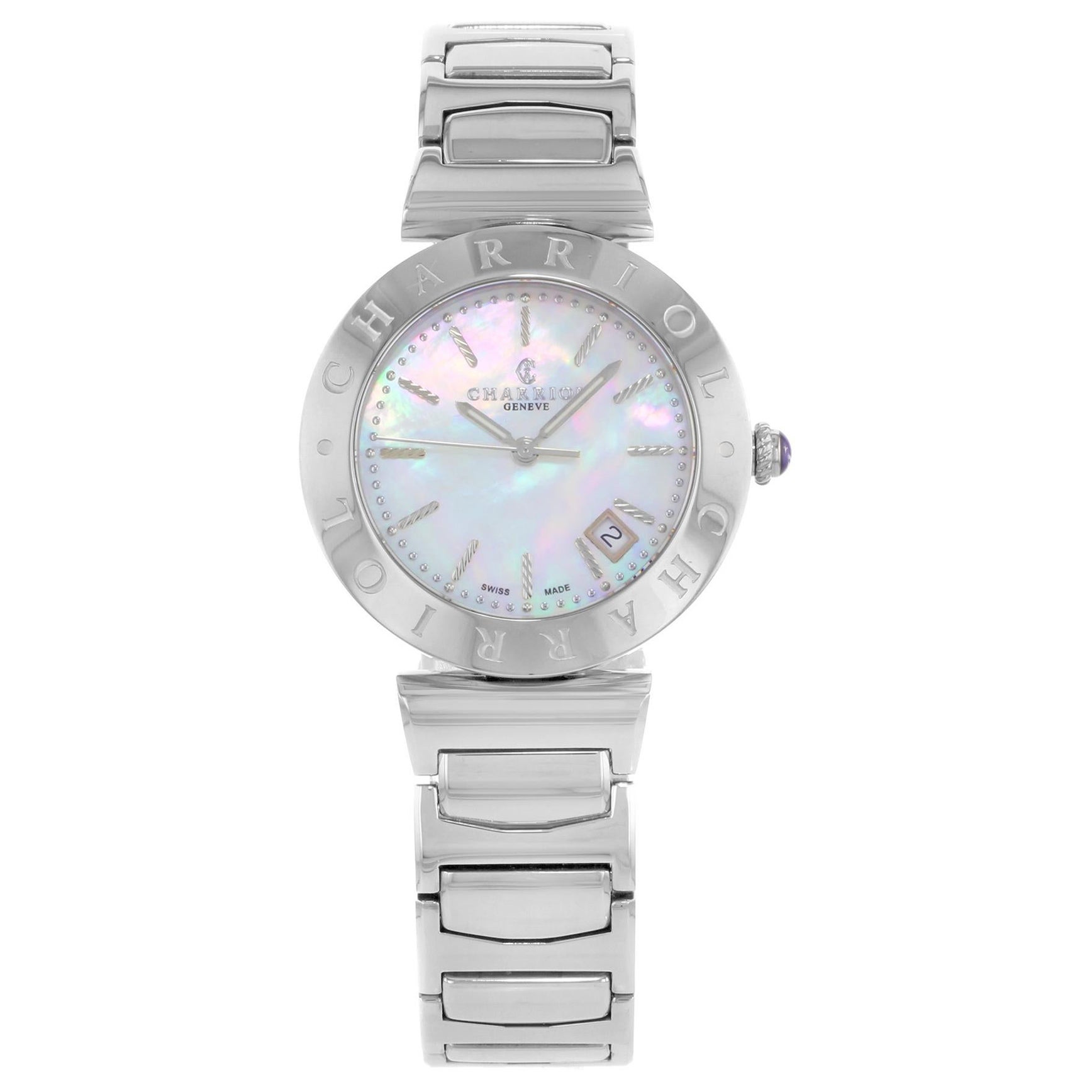 Charriol Alexandre Montre pour femme en acier avec quartz MOP AMS.920.002