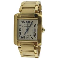 Cartier Tank Française Large Automatic 18k Gold Watch
