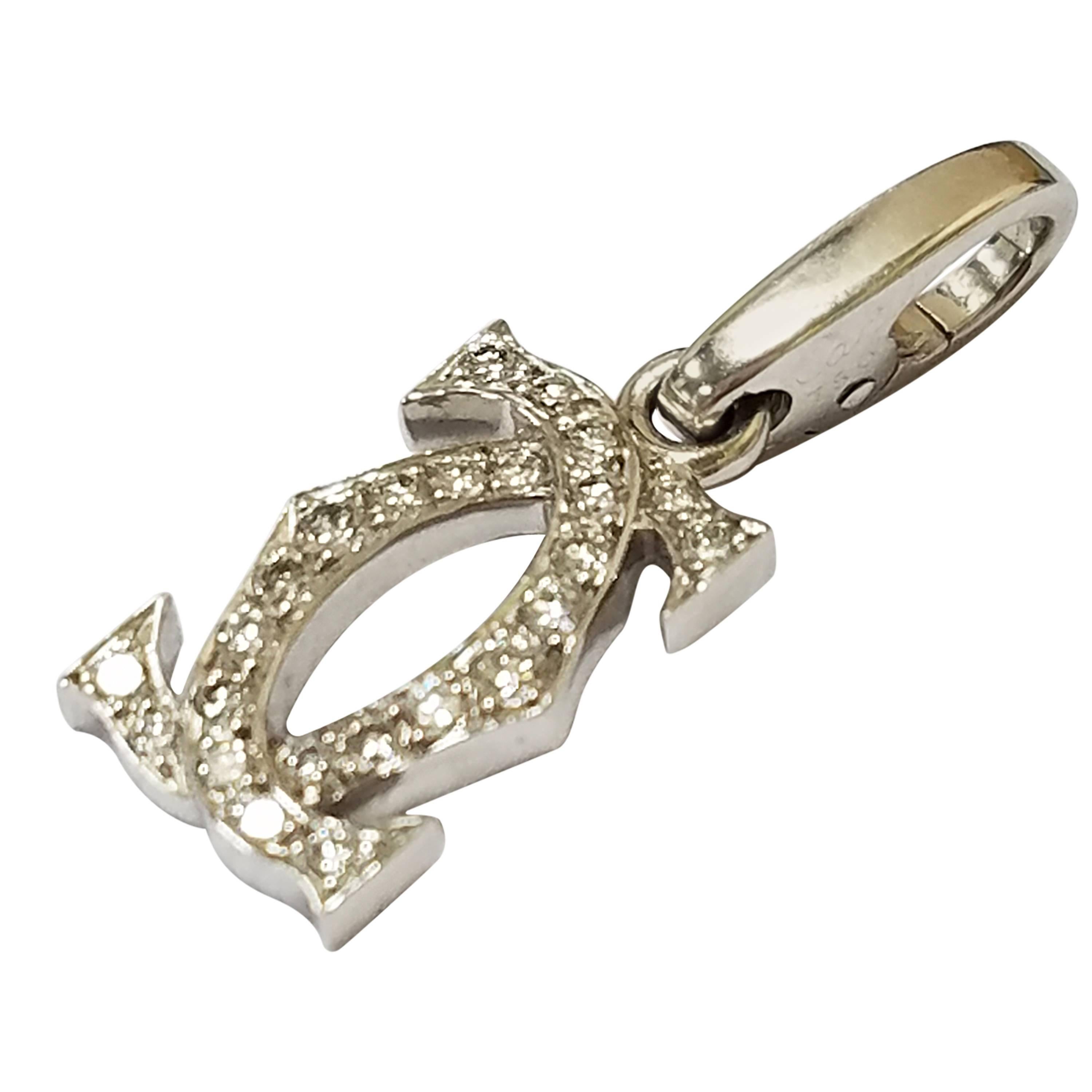 Cartier Double C Diamond Gold Pendant