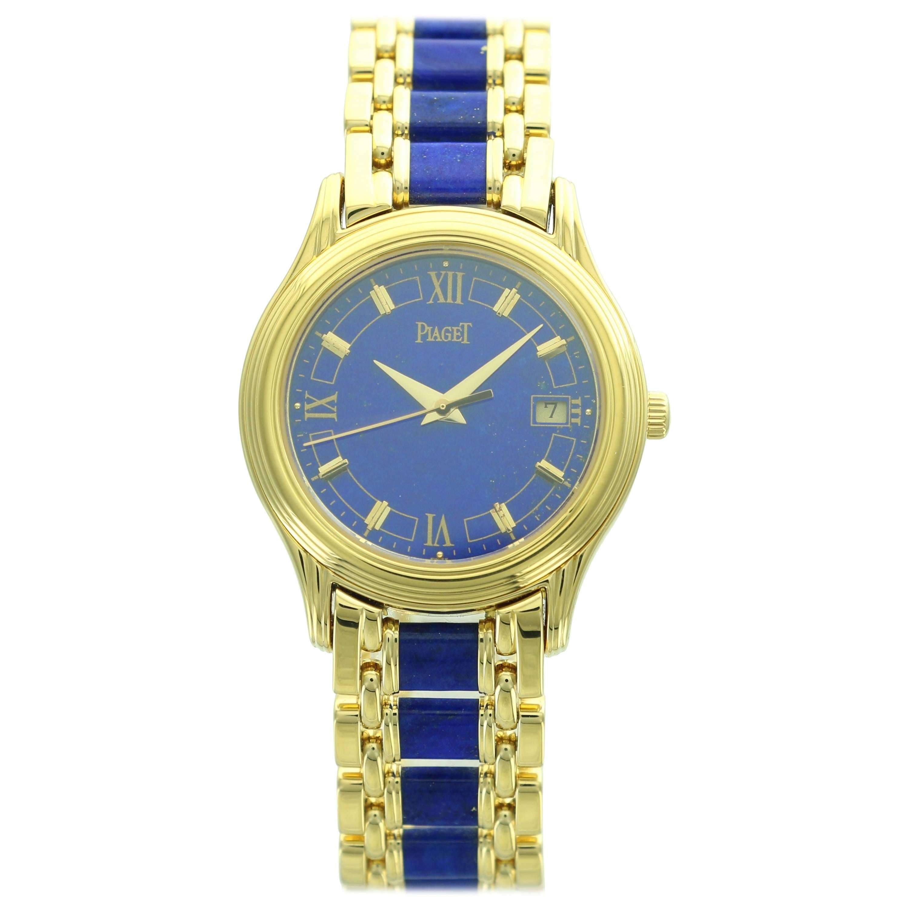 Piaget Lady's Yellow Gold Lapis Lazuli Wristwatch
