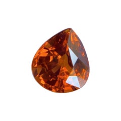 Fine 2.73ct Vivid Orange Spessartine Garnet Pear Teardrop Cut Rare Gem