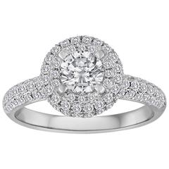 Round 0.56 Carat Pave Halo Diamond Ring 4