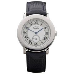 Retro Cartier White Gold Plated Silver Must de Cartier Quartz Wristwatch