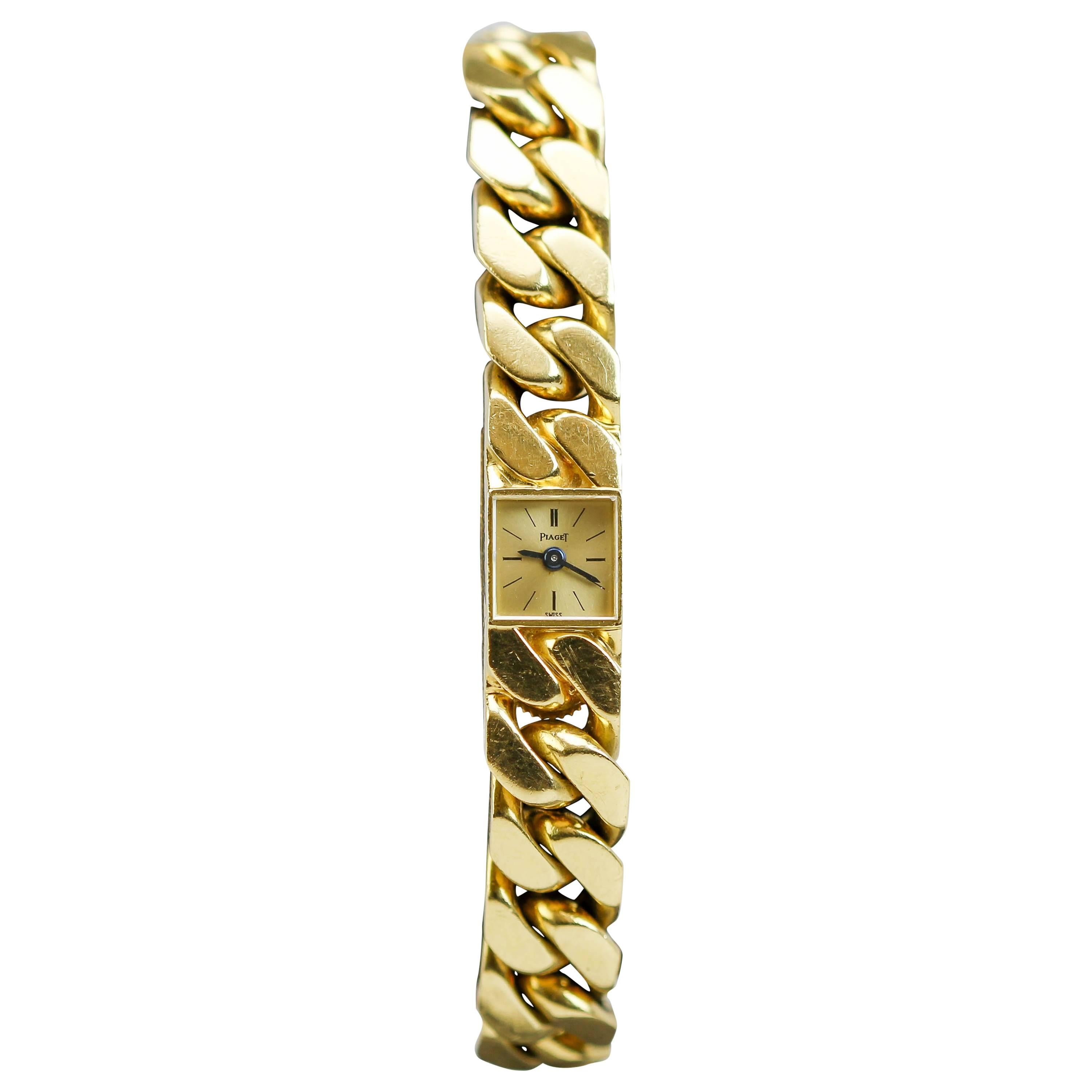 Piaget Lady's Yellow Gold Link Bracelet Wristwatch 