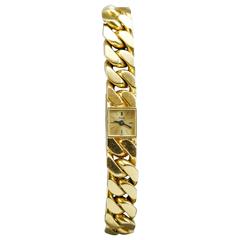 Orologio da polso Piaget da donna con bracciale a maglie in oro giallo