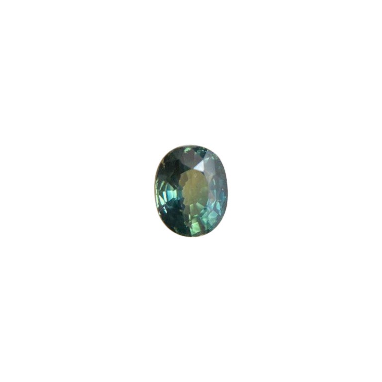 Saphir Bleu-vert Naturel D'Australie - 0,95 Carat - 6x5,2 Mm - Rare - Neuf Avec étiquette