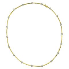 Tiffany 
Co. Diamond Gold Platinum Knife Edge Necklace