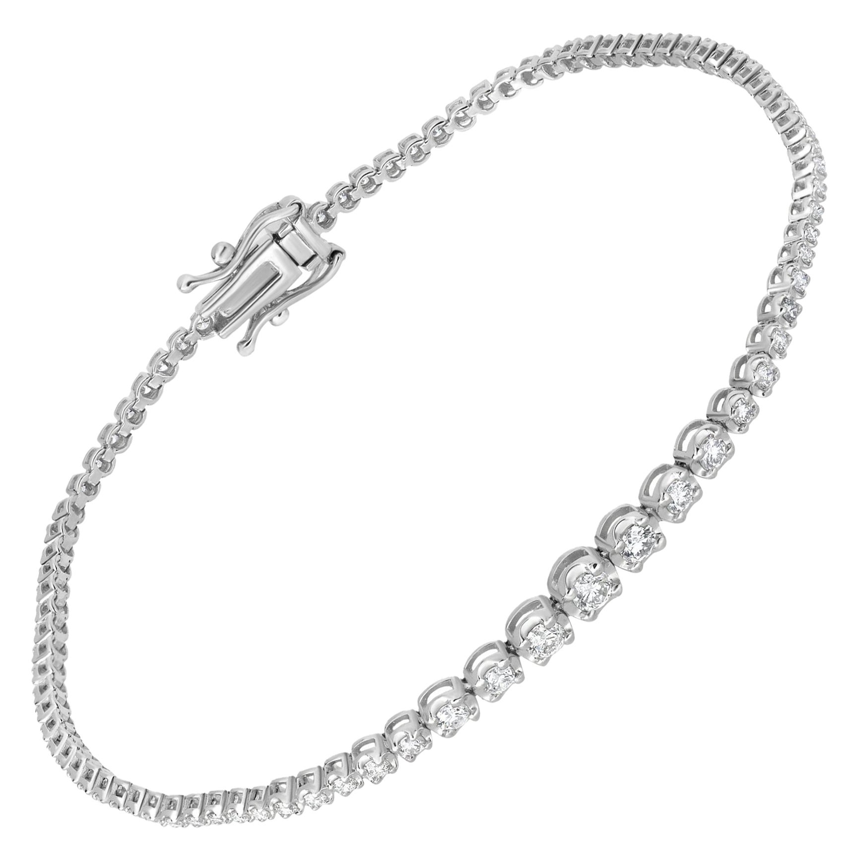 Cushion Cut Yellow and White Diamond Fashion Tennis Bracelet Platinum/ 18K TT Gold For Sale at