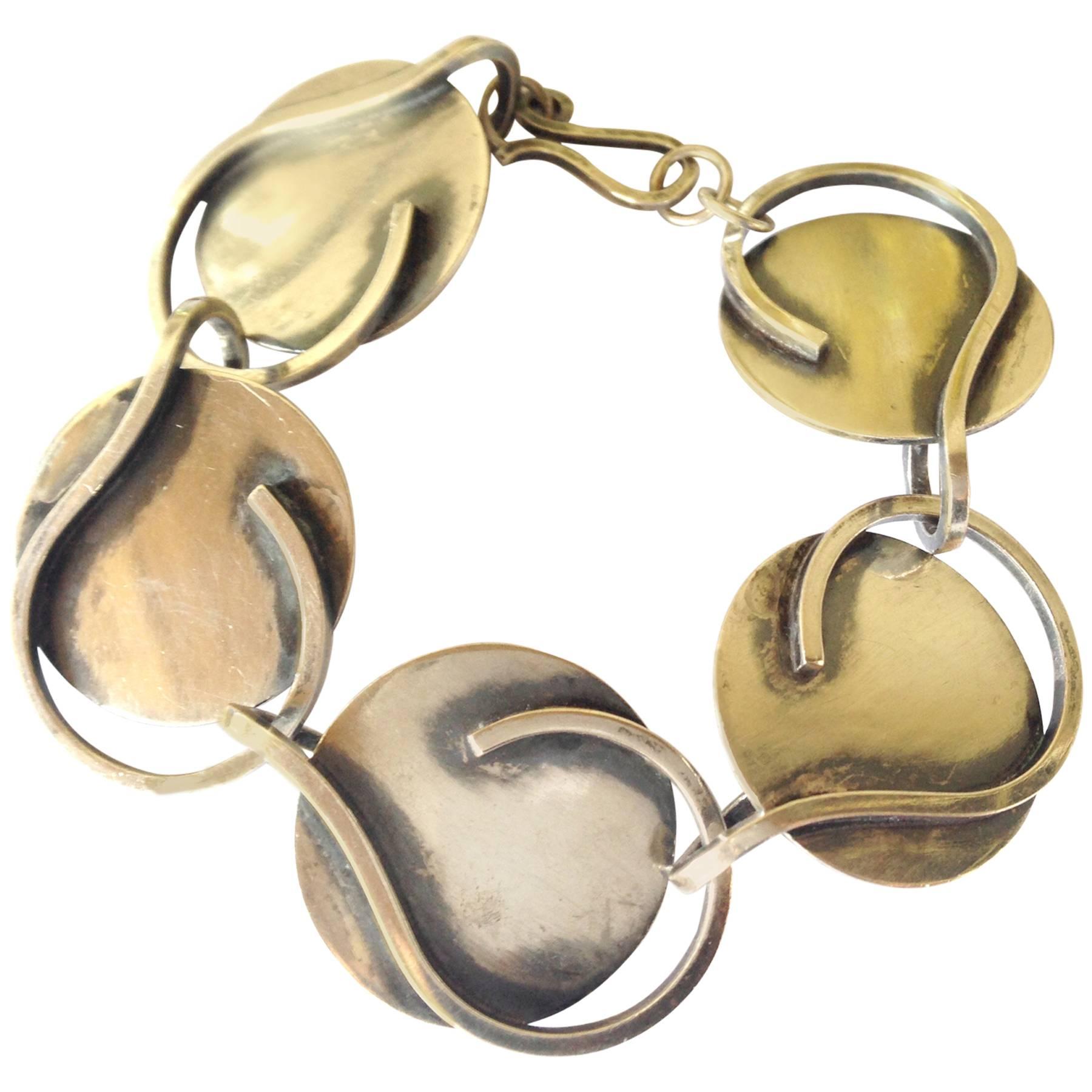 Bill Tendler: Abstraktes modernistisches amerikanisches Armband aus Sterlingsilber
