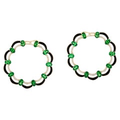 Goshwara Green Tsavorite with Diamonds Earrings