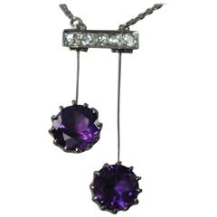 Amethyst Gold Mine Cut Diamond Lingerie Pendant