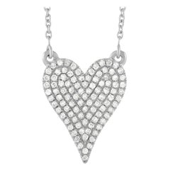 LB Exclusive 14K White Gold 0.25 Ct Diamond Heart Necklace