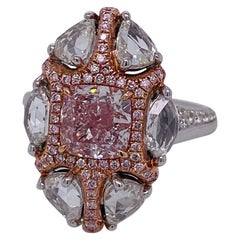 Emilio Jewelry GIA Certified 4.00 Carat Pinkish Diamond Ring