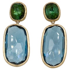 Marco Bicego Siviglia 18K Gold, Topaz & Tourmaline 2-Stone Drop Earrings