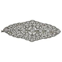 1920s Stunning French Diamond Platinum Brooch 11