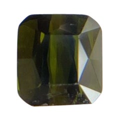 3.11ct Deep Green Tourmaline Fancy Octagon Scissor Emerald Cut
