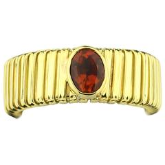 Flexible Handmade Brazilian Citrine 18kt Gold Ring 7