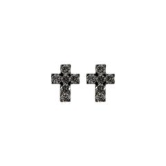 Seltene Vintage Van Cleef & Arpels Mini Cross Diamant-Ohrstecker aus 18 Karat Weißgold mit Kreuzkreuz
