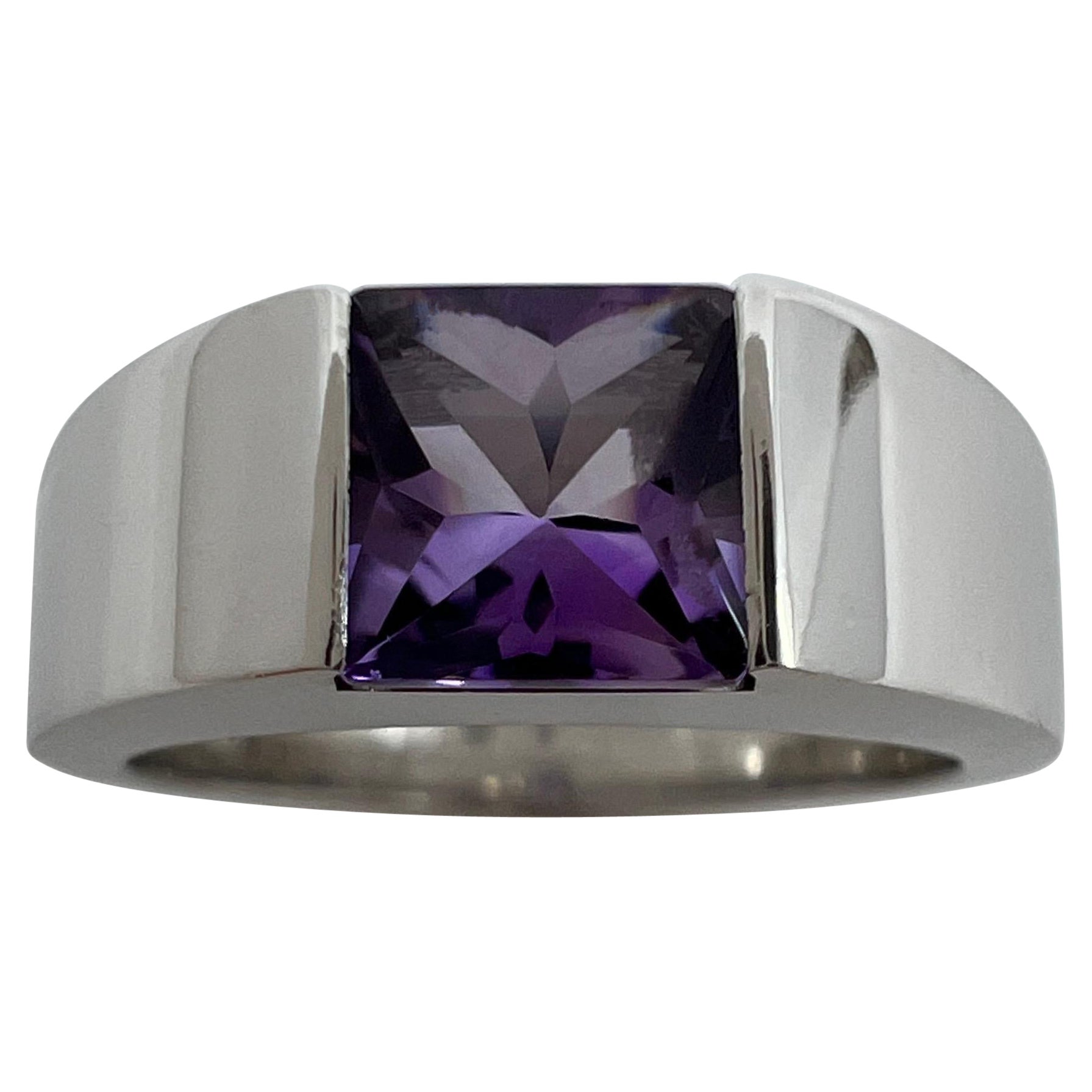 Cartier Moonstone White Gold Band Tank Ring at 1stDibs | cartier ...