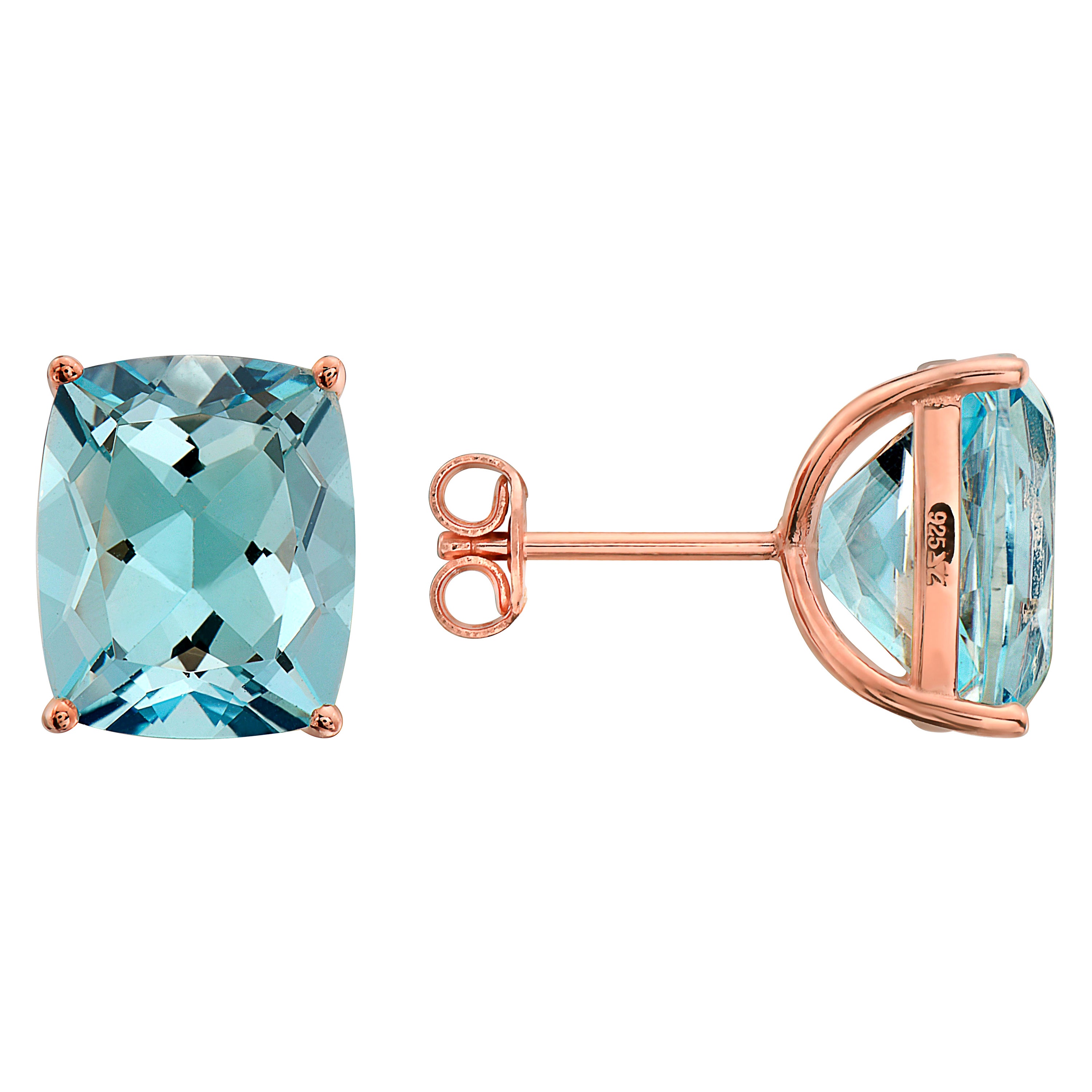 Levian Rose Gold Plated Blue Topaz Gemstone Beautiful Pear Shape Stud