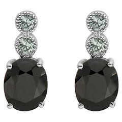 Le Vian Boucles d'oreilles fantaisie en argent sterling 925 avec saphirs noirs, saphirs bleus et zircon