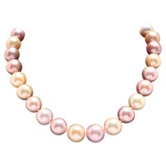 Lavender Peach Colour Freshwater Pearl Necklace