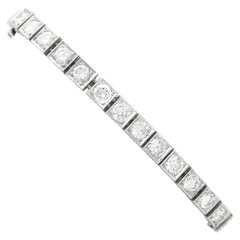 1930s 7.80 Carat Diamond and White Gold Bracelet