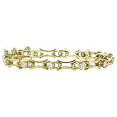 1,35 carat Brillant Cut Diamond Gold Bracelet 6