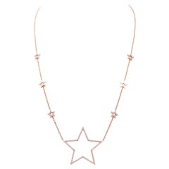 Diamonds, 18 Karat Rose Gold Stars Necklace