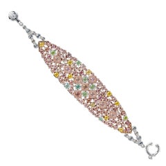 Emilio Jewelry 127.00 Carat Natural Exotic Fancy Color Diamond Bracelet