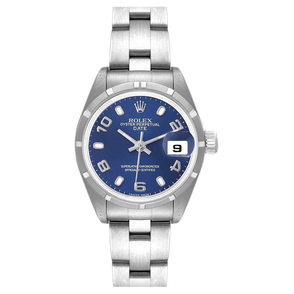 Rolex Date 26 Stainless Steel Blue Dial Ladies Watch 79190
