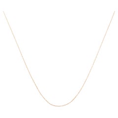 Used Solid 10K Rose Gold Slim and Dainty Unisex Rope Chain Necklace