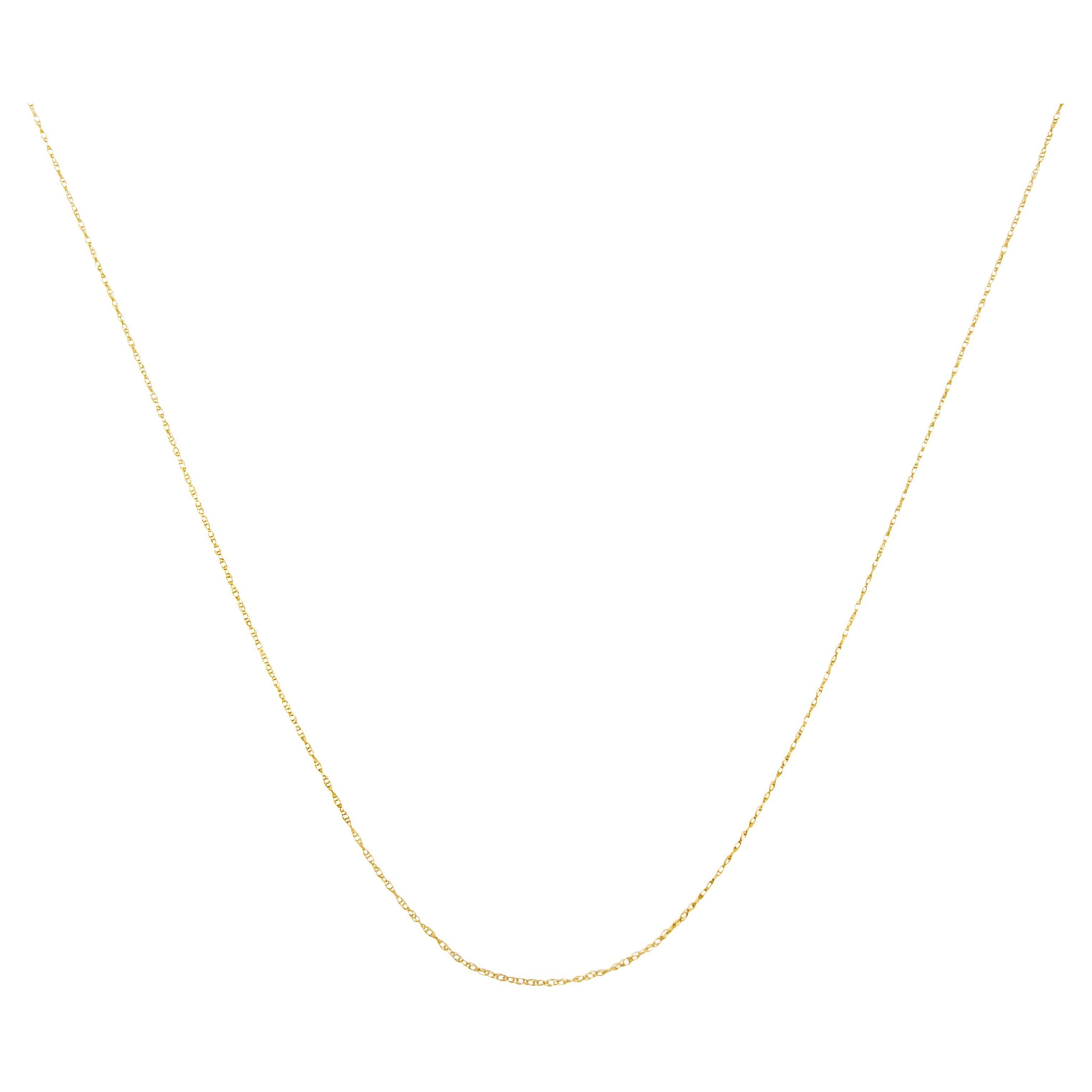 Solid 10K Yellow Gold Slim and Dainty Unisex Rope Chain Necklace For Sale