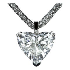 Flawless GIA Certified 15.43 Carat Heart Shape Diamond Platinum Necklace