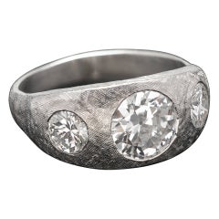 Edwardian Platinum Diamond 3-Stone Ring 2.25ctw
