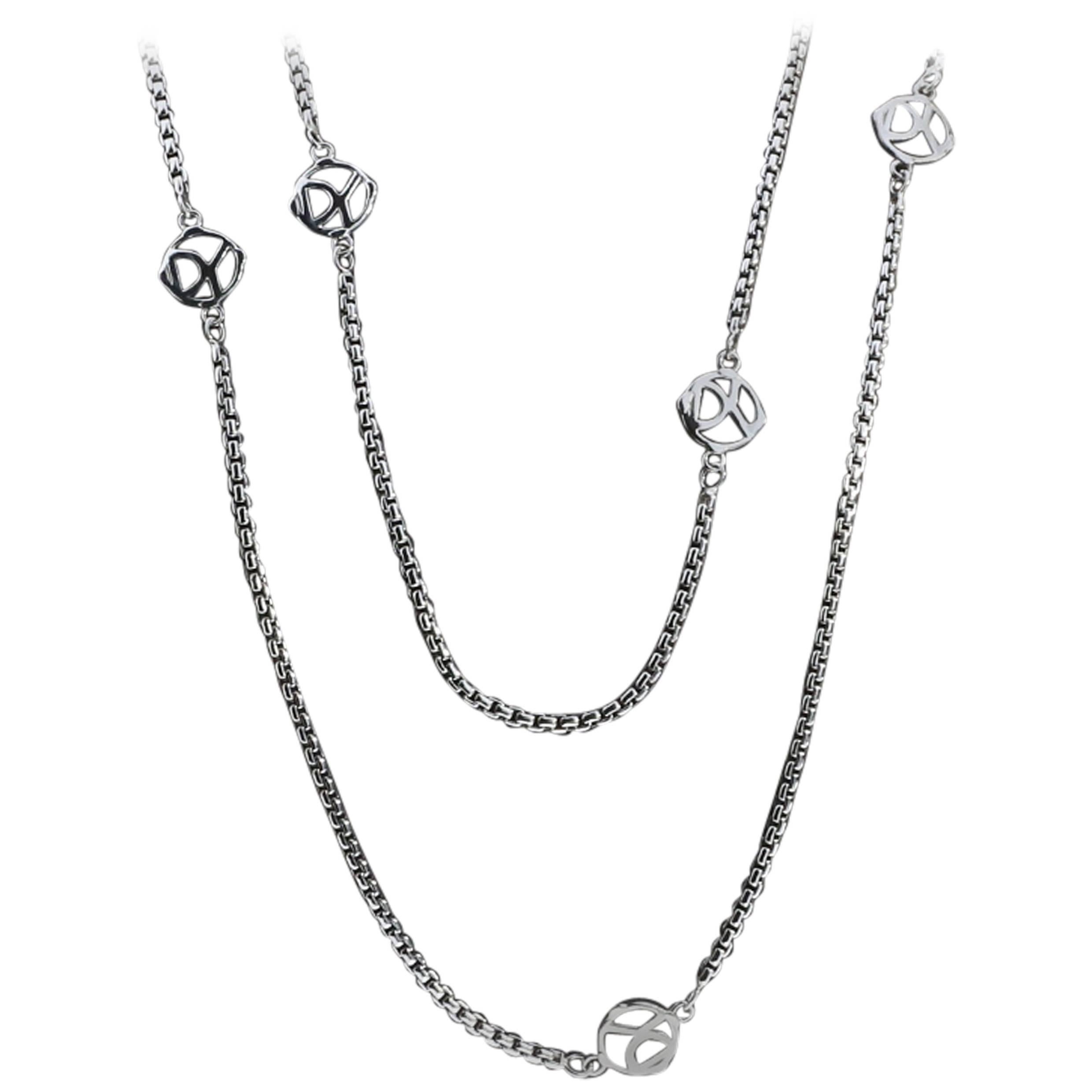 David Yurman 36 Zoll 6 Station Logo Box Kette Halskette