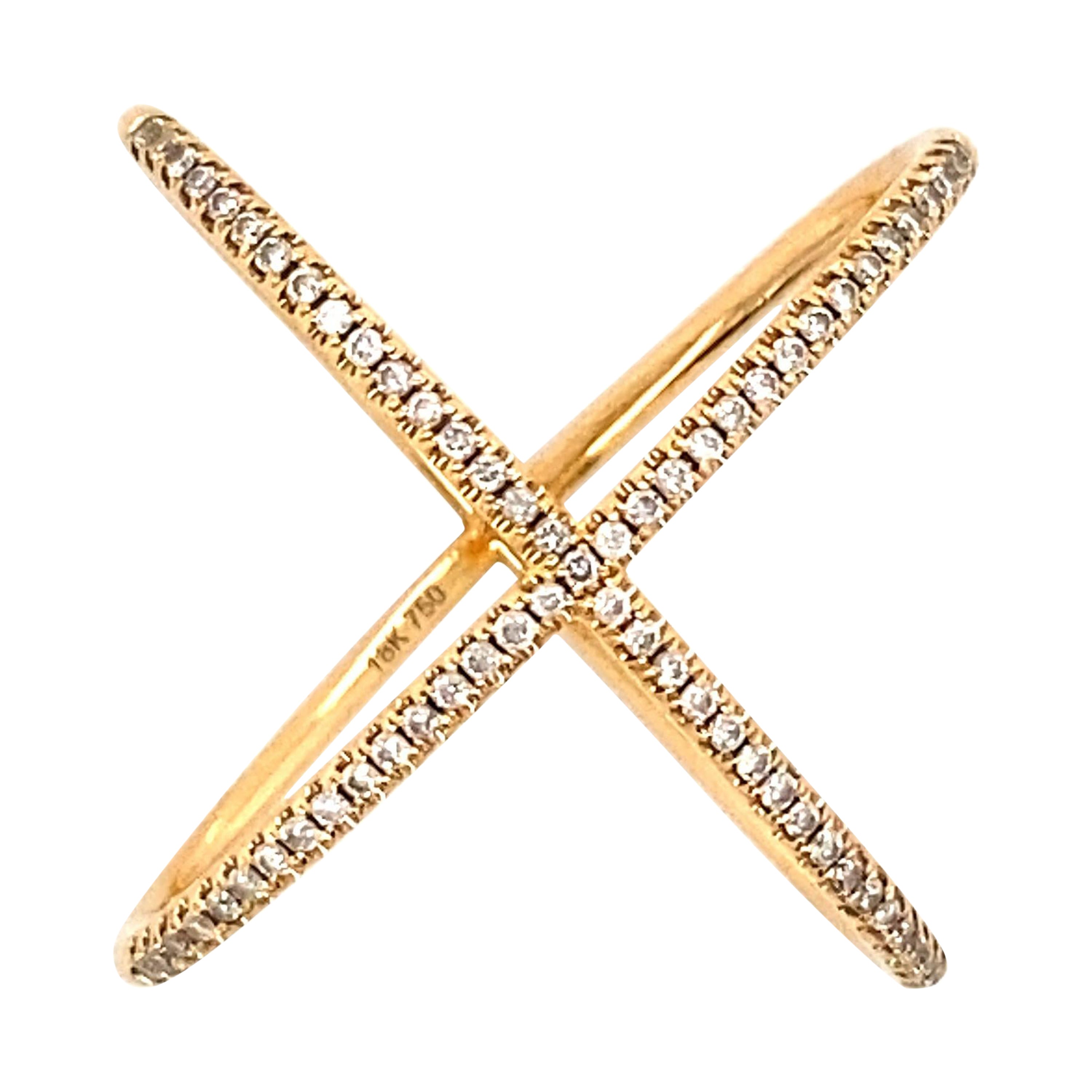 0.75 Carat Diamond 18 Karat Rose Gold Modern Ring For Sale