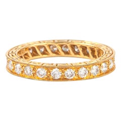 Alexander Beverly Hills 0.90 Carat Diamond Eternity Band 18 Karat Yellow Gold