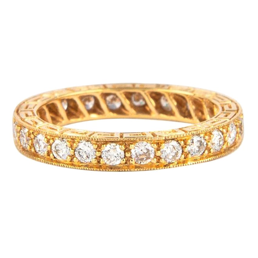 Alexander Beverly Hills, bague d'éternité en or jaune 18 carats avec diamants de 0,90 carat en vente