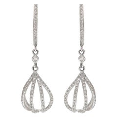 Hot Air Balloon Earrings Paved Diamonds and White Gold