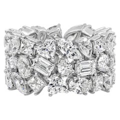 Custom Order 12.87 Carat Fancy Cut Diamond Eternity Ring