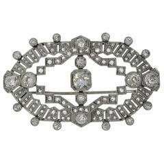 1920s Diamond Platinum Brooch 6