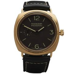 Panerai Rose Gold Radiomir Special Edition Mechanical Wind Wristwatch