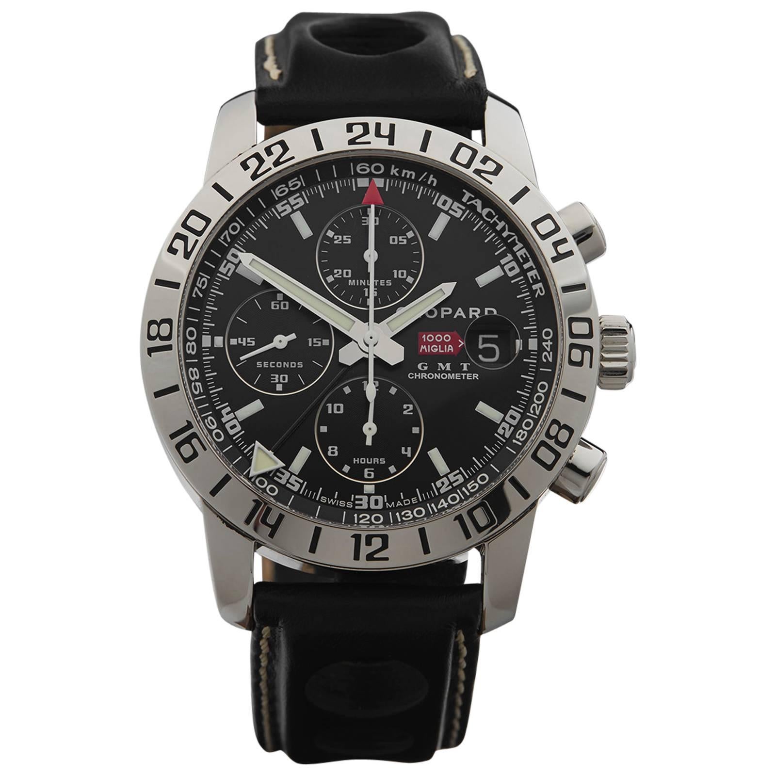 Chopard Stainless Steel Mille Miglia GMT Chronograph Automatic Wristwatch